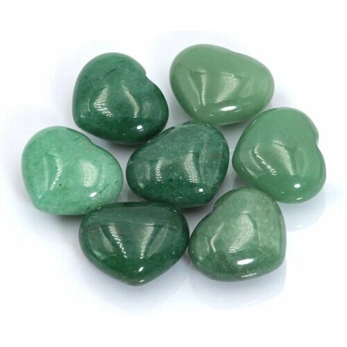 Натуральный камень Сердце из зеленого авантюрина, 10 штук, размер 2 сантиметра от компании М.Видео - фото 1