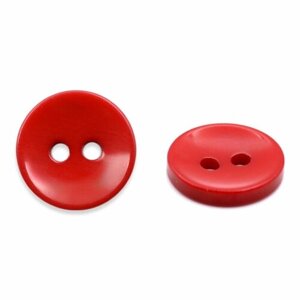 NE74 Пуговица 18L (11мм) 2 прокола, пластик (Red (красный, 144 шт