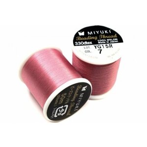 Нить для бисера Miyuki Beading Thread, длина 50 м, цвет 07 розовый, нейлон, 1030-259, 1шт