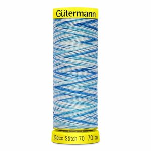 Нить Gutermann Deco Stitch 70/70 м (мультиколор) для декоративной отстрочки, 100% полиэстер, 9954