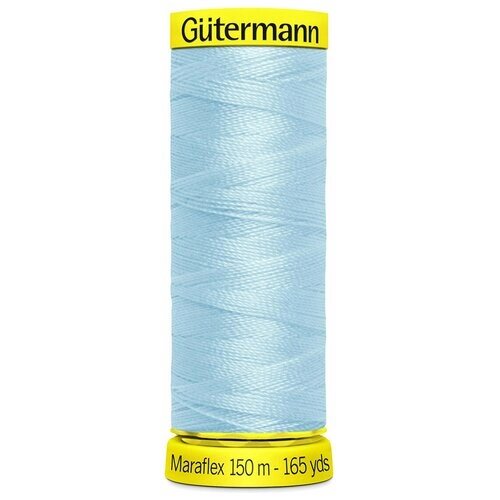 Нить Gutermann Maraflex 120 для эластичных, трикотажных материалов, 150 м, 100% ПБТ, 5 шт (195 голубой лед) от компании М.Видео - фото 1