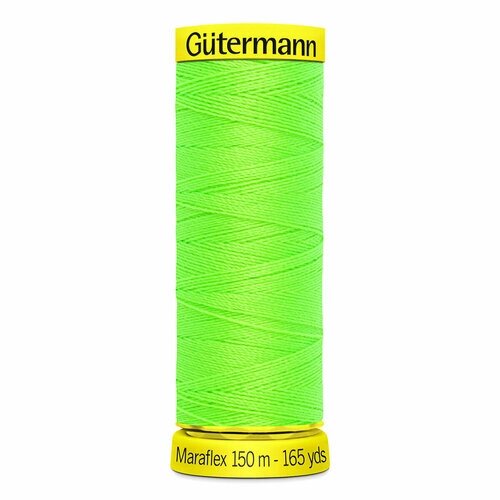 Нить Gutermann Maraflex 120 для эластичных, трикотажных материалов, 150 м, 100% ПБТ, 5 шт (3853 неоновый салатовый) от компании М.Видео - фото 1