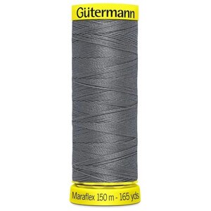 Нить Gutermann Maraflex 120 для эластичных, трикотажных материалов, 150 м, 100% ПБТ, 5 шт (496 серо-стальной)