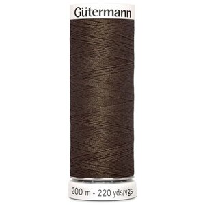 Нить Gutermann Sew-all 748277 для всех материалов, 200 м, 100% полиэстер (222 болотно-торфяной), 5 шт