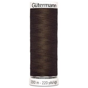 Нить Gutermann Sew-all 748277 для всех материалов, 200 м, 100% полиэстер (817 глубокий коричневый), 5 шт