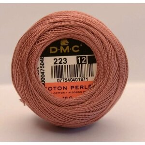 Нитки для вышивания DMC PEARL COTTON (Артикул 116,12, цвет: 223 Светло-розовая раковина, 10 гр. 120 м.)