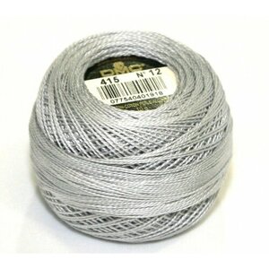 Нитки для вышивания DMC Pearl Cotton (12, 10 гр. 120 м. цвет: 415 - Жемчужно-Серый)