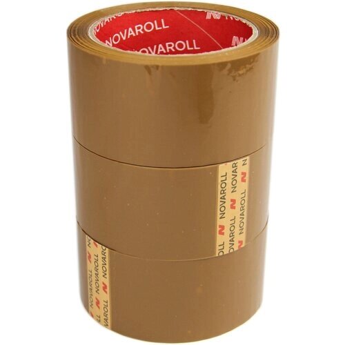 Novaroll 48мм*66 м, 3 шт в наборе клейкая лента канцелярская широкая липкая темная / скотч цветной темный от компании М.Видео - фото 1