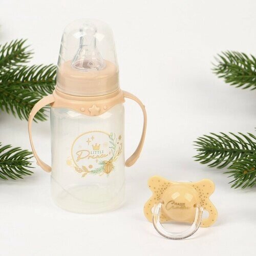 Новогодний подарок подарочный детский набор Little Prince: бутылочка для кормления 150 мл + пустышка силикон ортодонтическая от компании М.Видео - фото 1