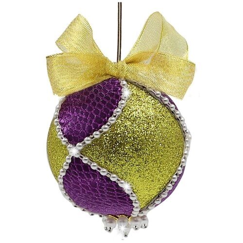 Новогодний шар из фоамирана, сиренево-золотой от компании М.Видео - фото 1