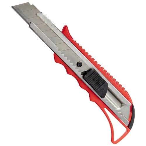Нож канцелярский 18мм Attache с фиксатором и металлическими направляющими 1 шт от компании М.Видео - фото 1