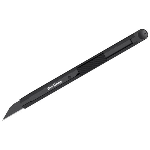 Нож канцелярский 9мм Berlingo "Double black", auto-lock, металлический корпус, европодвес (арт. 316195) от компании М.Видео - фото 1
