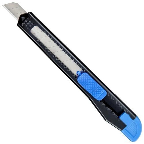 Нож канцелярский Attache с фиксатором черный корпус (ширина лезвия 9 мм) от компании М.Видео - фото 1