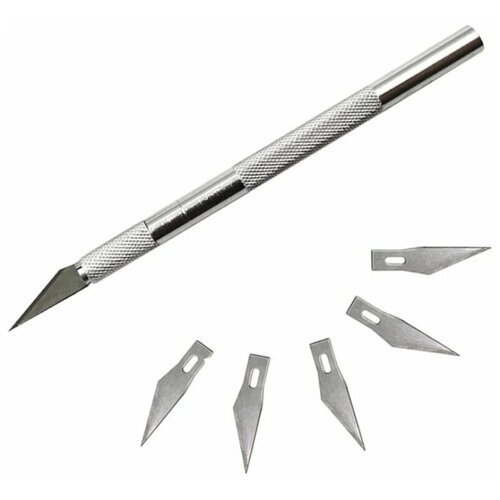 Нож-скальпель ABC для моделирования с набором сменных лезвий (5 шт.) от компании М.Видео - фото 1