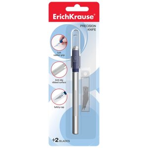 Нож-скальпель канцелярский ErichKrause (в блистере по 1 шт. нож канцелярский