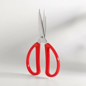 Ножницы портновские, антискользящие, скошенное лезвие, 7,5", 19 см, цвет красный
