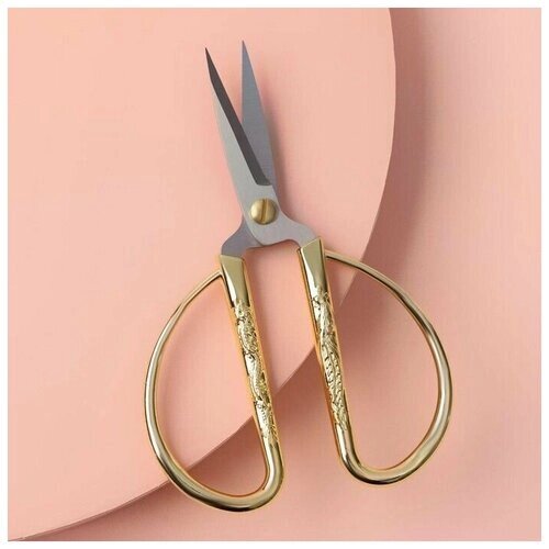 Ножницы портновские, скошенное лезвие, 5", 12,5 см, цвет золотой от компании М.Видео - фото 1