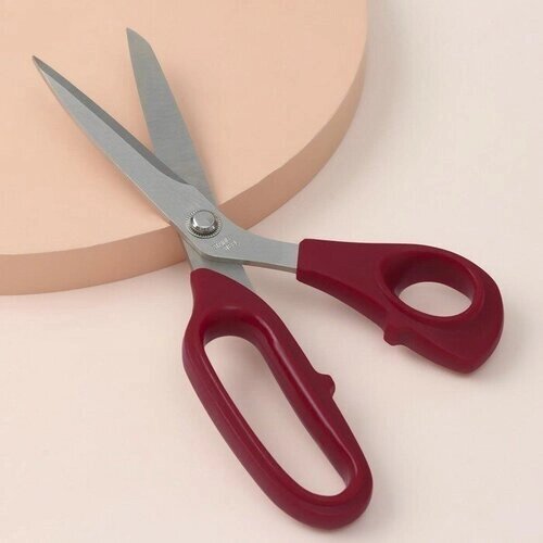 Ножницы закройные, скошенное лезвие, 8,5", 21,5 см, цвет красный от компании М.Видео - фото 1