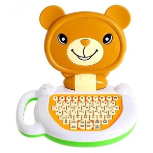 Обучающий компьютер, ZABIAKA, "Медвежонок" цвет коричневый, звук
