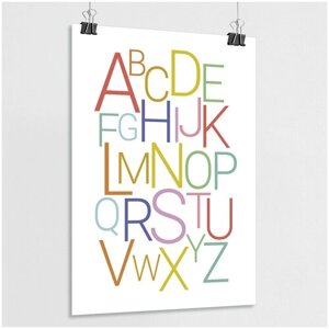 Обучающий плакат "Английский алфавит цветной" для детей / А-0 (84x119 см.)
