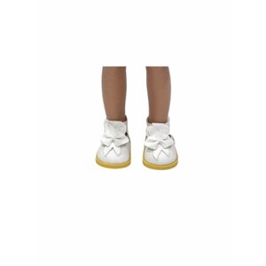 Обувь для кукол, Туфли 5 см с бантиком для кукол Paola Reina 32 см, Berjuan 35 см, Vidal Rojas 35 см и др, белые