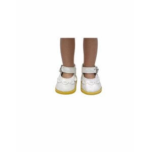 Обувь для кукол, Туфли 5 см с кружевом для кукол Paola Reina 32 см, Berjuan 35 см, Vidal Rojas 35 см и др, белые