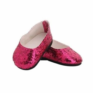 Обувь для кукол Туфли парусиновые с блестками 7 см по подошве