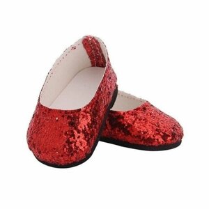 Обувь для кукол Туфли парусиновые с блестками 7 см по подошве