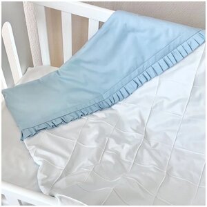 Одеяло детское 110*140 см "Голубое облако" by KrisFi из сатина премиум, с наполнителем Termoloft Lux