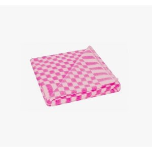 Одеяло Ермошка байковое мелкая клетка розовое 57-3ЕТ