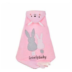 Одеяло-конверт для новорожденного Слоник, весеннее, розовое, 90х90 см