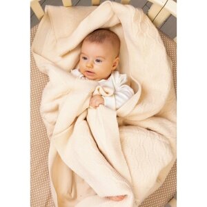 Одеяло - плед для новорожденного цвет молочный