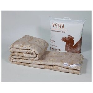 Одеяло зимнее VESTA текстиль 140*205 см, шерсть верблюда, ткань глосс-сатин, полиэстер 100%