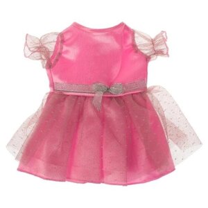 Одежда для кукол карапуз 40-42см платье розово-белое