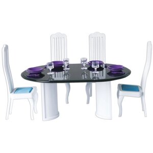 ОГОНЁК Набор мебели для столовой Конфетти С-1332 белый/бирюзовый/фиолетовый