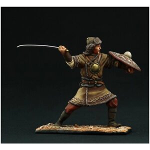 Оловянный солдатик SDS: Монгольский воин, замахивающийся мечом, XIII в.