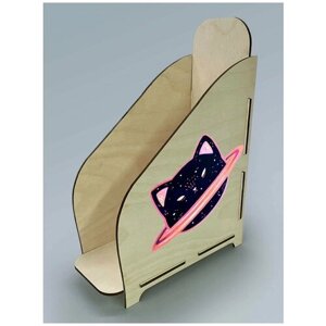 Органайзер, лоток, подставка для бумаги 1 отделение животные милота котик космос - 15