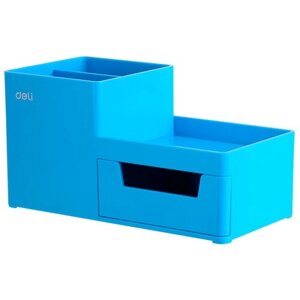 Органайзер настольный Deli "Rio", цвет: голубой, 4 отделения, 175x90x92 мм, арт. EZ25130