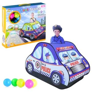 Палатка детская "Полицейская Машина" с шариками в комплекте (в коробке с ручкой)
