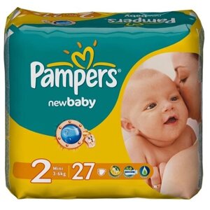 Pampers подгузники New Baby 2 (3-6 кг), 27 шт.