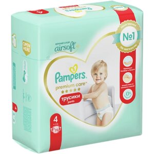 Pampers Premium Care Трусики Размер 4, 58 Трусиков, 9кг-15кг