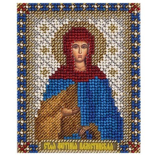 PANNA Набор для вышивания бисером и нитками Икона Святой Светланы Палестинской 8,5 x 10,5 см (CM-1464/ЦМ-1464) от компании М.Видео - фото 1