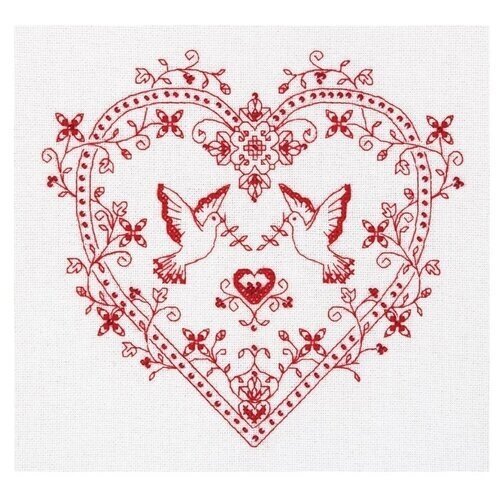 PANNA Набор для вышивания бисером и нитками Сердце с голубями 20 x 19 см (SO-1403) от компании М.Видео - фото 1