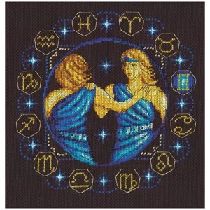 PANNA Набор для вышивания бисером и нитками Знаки Зодиака: Близнецы 21 x 20.5 см (ZN-0924)