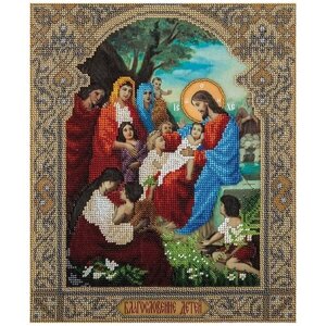 PANNA Набор для вышивания бисером Икона Благословение детей 25.5 х 30.5 см (CM-1662)