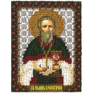 PANNA Набор для вышивания бисером Икона Святого Праведного Иоанна Кронштадтского 8.7 x 10.5 см (CM-1397)