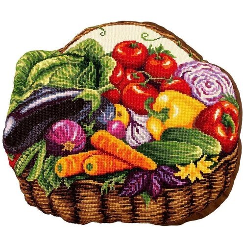 PANNA Набор для вышивания Подушка Овощная корзинка 40.5 x 35 см (PD-7012) разноцветный от компании М.Видео - фото 1