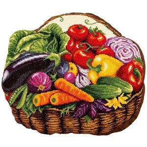 PANNA Набор для вышивания Подушка Овощная корзинка 40.5 x 35 см (PD-7012) разноцветный