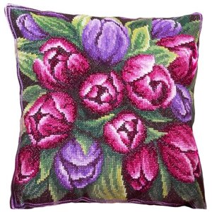 PANNA Набор для вышивания Подушка с тюльпанами 30 х 30 см (PD-1548) разноцветный
