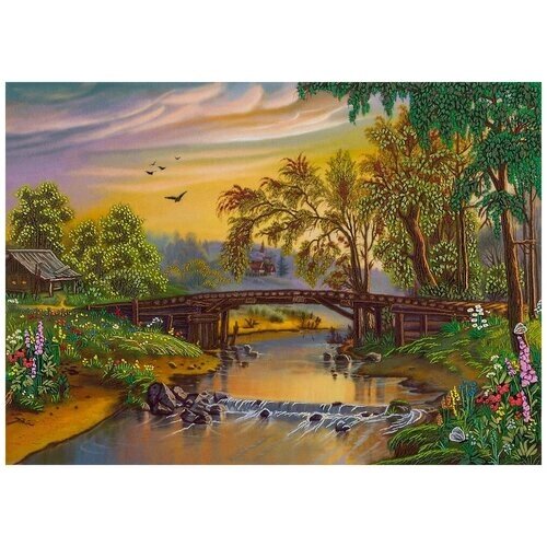 PANNA Набор для вышивания Живая картина. Мост над рекой 30.5 x 21.5 см (JK-2055) от компании М.Видео - фото 1